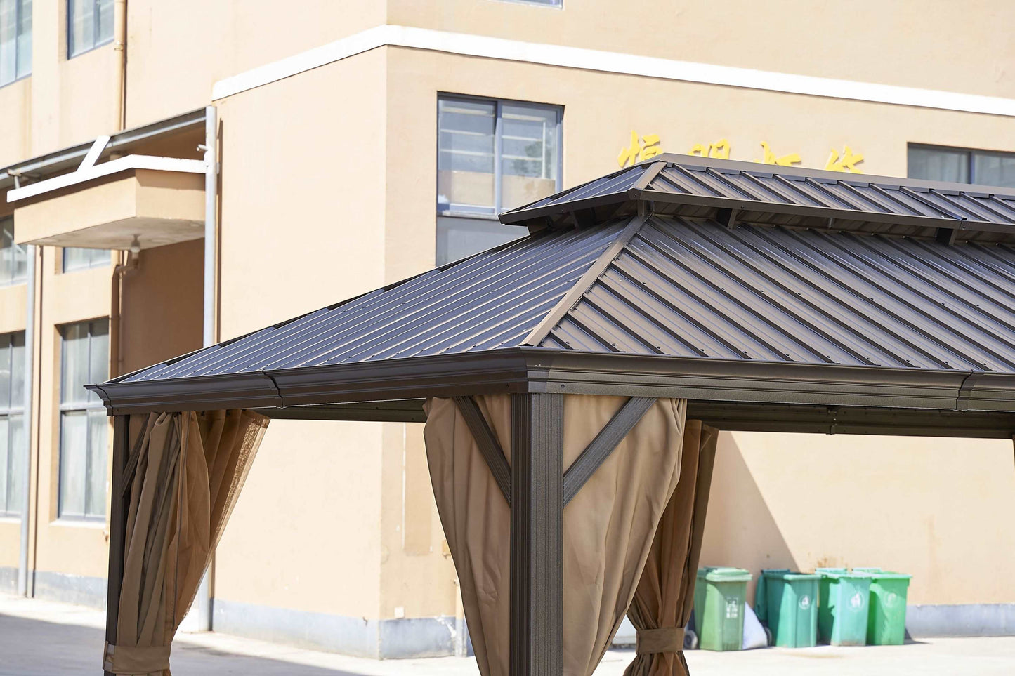 12*20FT patic gazebo,alu gazebo with steel canopy,Outdoor Permanent Hardtop Gazebo Canopy for Patio, Garden, Backyard