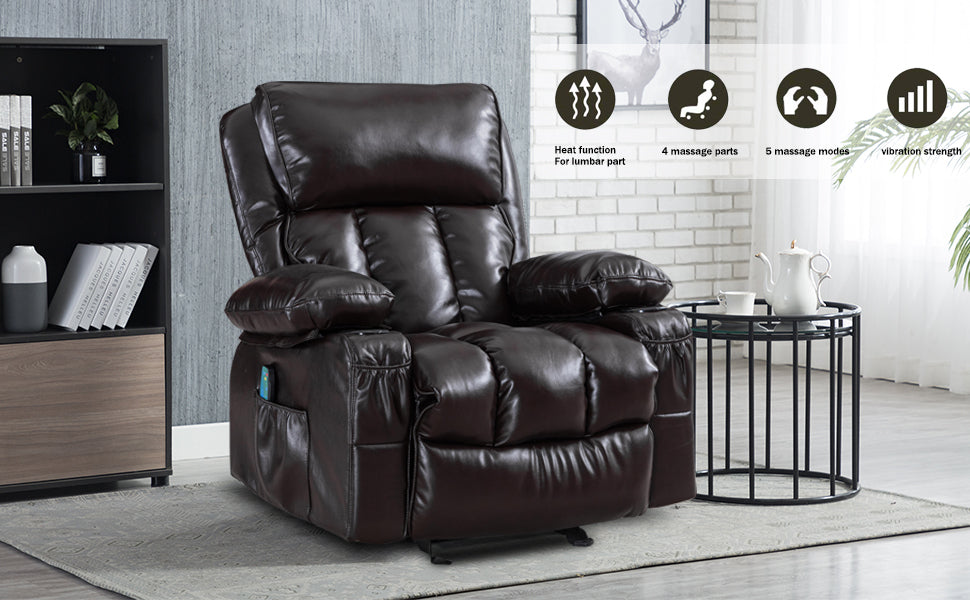 Vanbow. Recliner Chair for Living Room with Rocking Function and Side Pocket