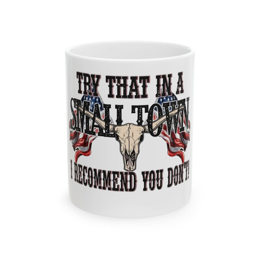 Rustic Cow Skull Mug with Patriotic Vibes - Thoughtful Gift for Country Lovers, Great for 4th July, Birthdays, Everyday Use