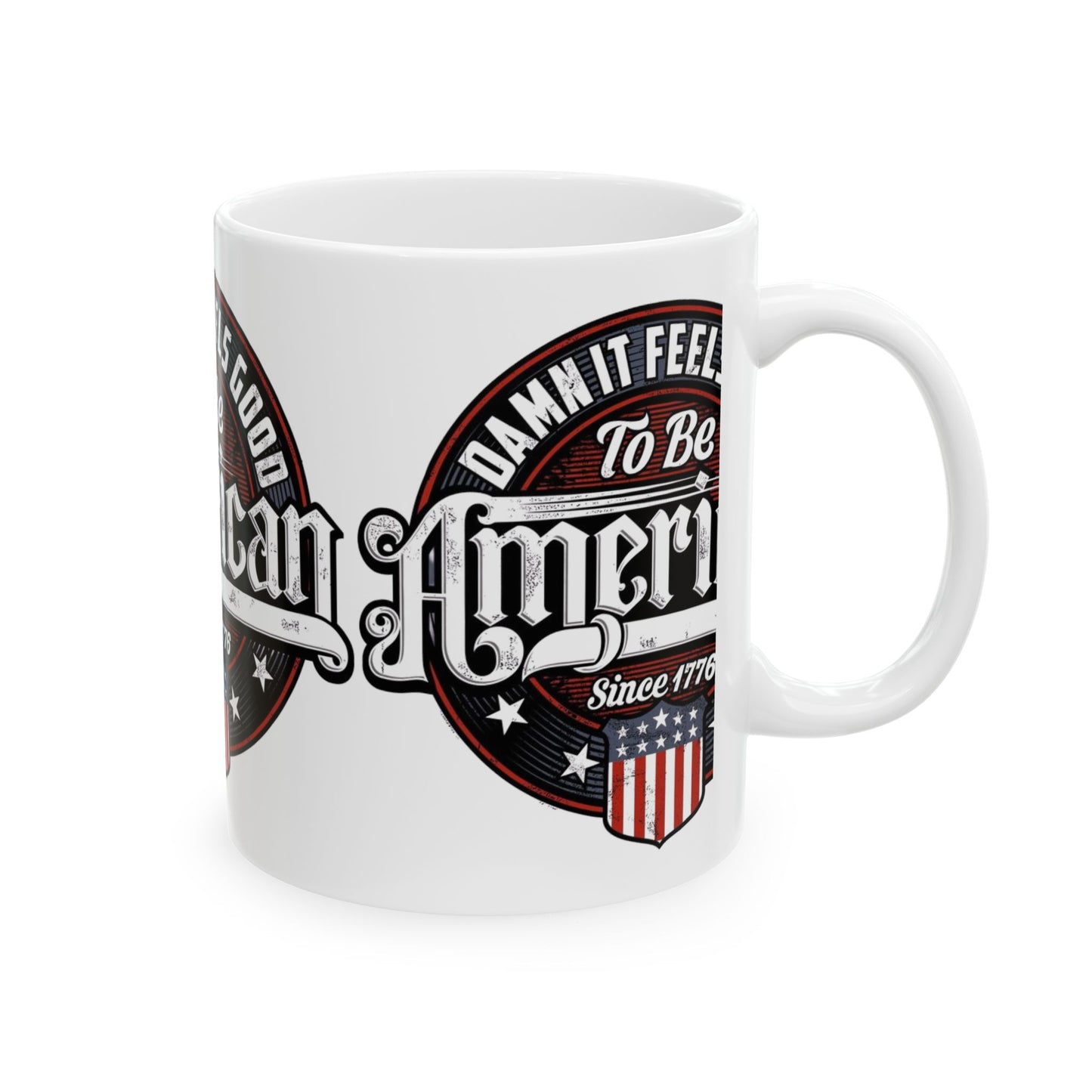 Patriotic Ceramic Mug - Perfect for Celebrations, Gifts, and Daily Coffee, 11oz or 15oz, Red White Blue Theme, Americana Decor, [...]