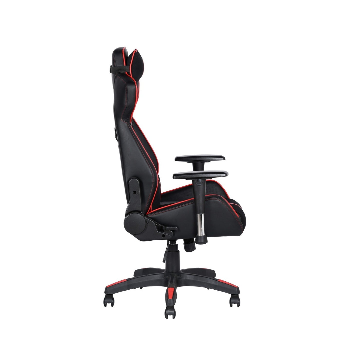 Gaming Chair Racing Office Ergonomic Computer PC Adjustable Swivel Chair with Fully Reclining Back in Red LeatherSoft