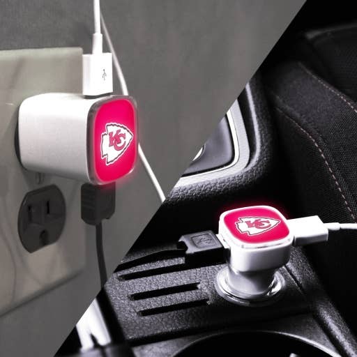 NFL Kansas City Chiefs Car and Wall Charger 2Pk