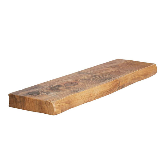 Live Edge 24 Inch Floating Solid Mango Wood Wall Mount Shelf (Open Box)