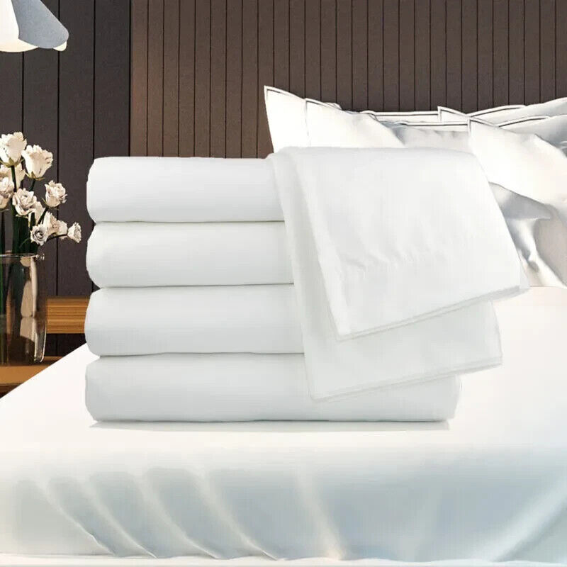 48 Pack Flat Sheet Set Hotel Quality 54" x 90" White 5490-P-W Comfort Bedding