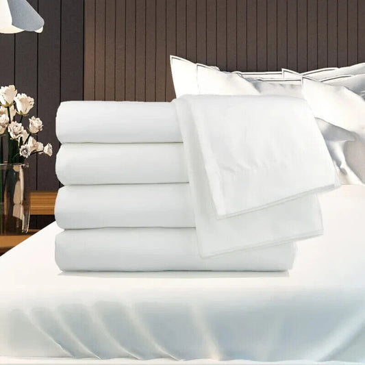 48 Pack Flat Sheet Set Hotel Quality 54" x 90" White 5490-P-W Comfort Bedding